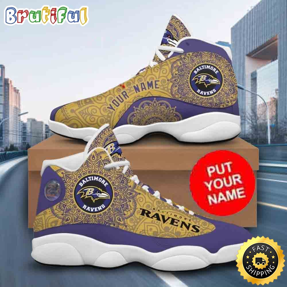 JWFancy Baltimore Ravens AJ13 Sneakers Shoes For Men And Women