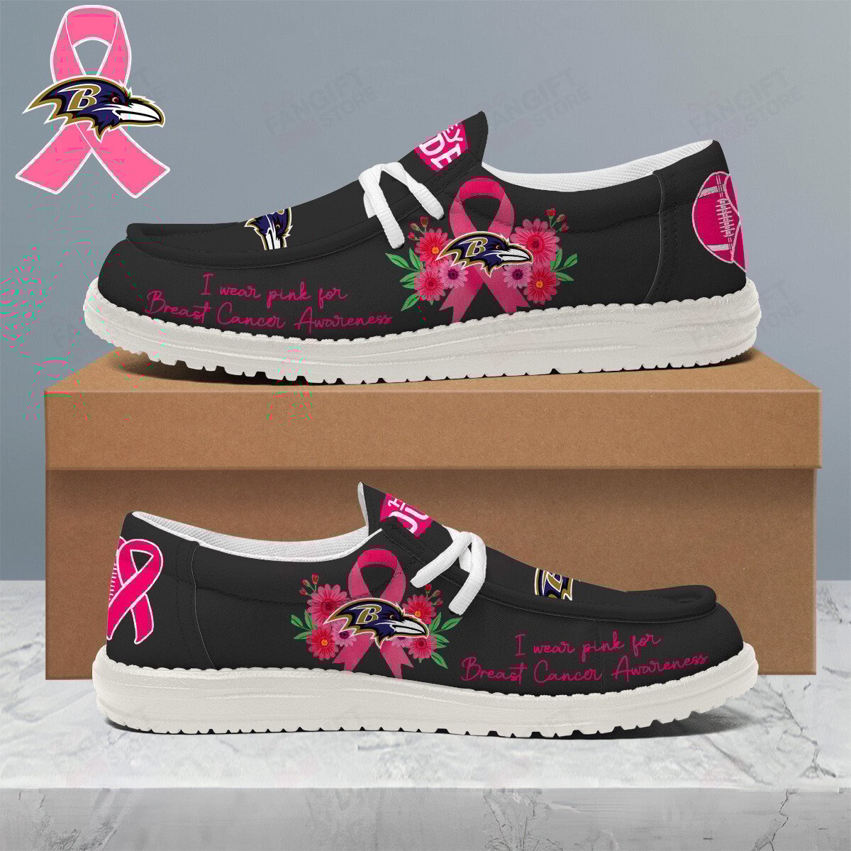 JWFancy Baltimore Ravens Hey Dude Shoes Wally Men’s Lace Up Loafers Comfortable For Men And Women