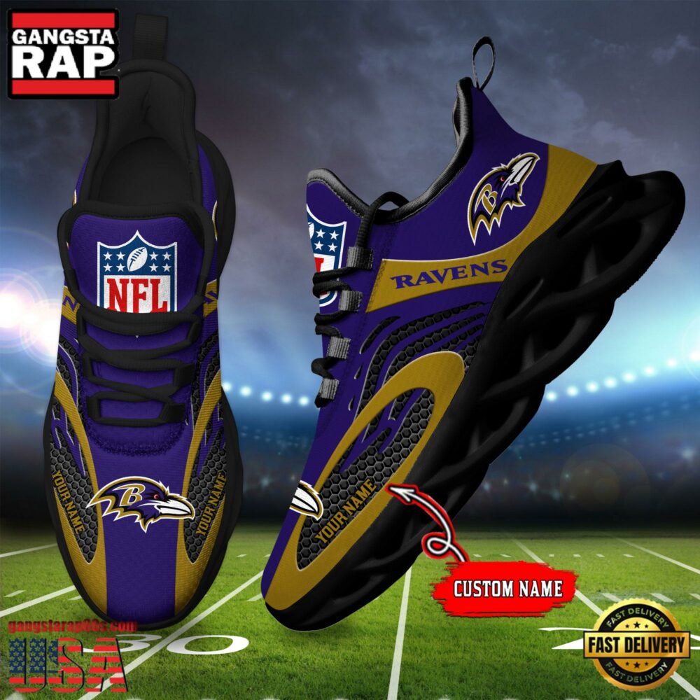 JWFancy Baltimore Ravens Max Soul Shoes Sneakers For Men And Women