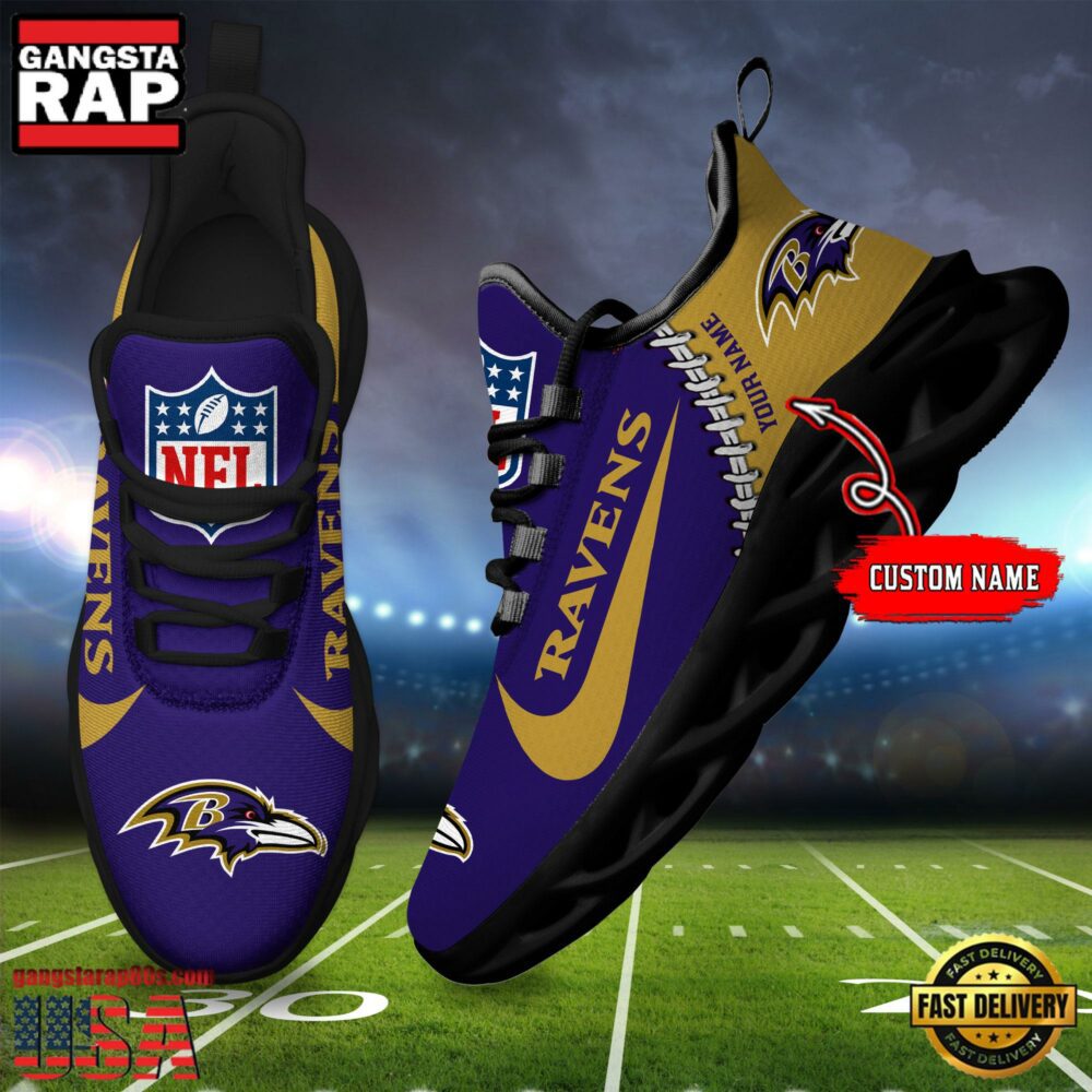 JWFancy Baltimore Ravens Max Soul Shoes Sneakers For Men And Women