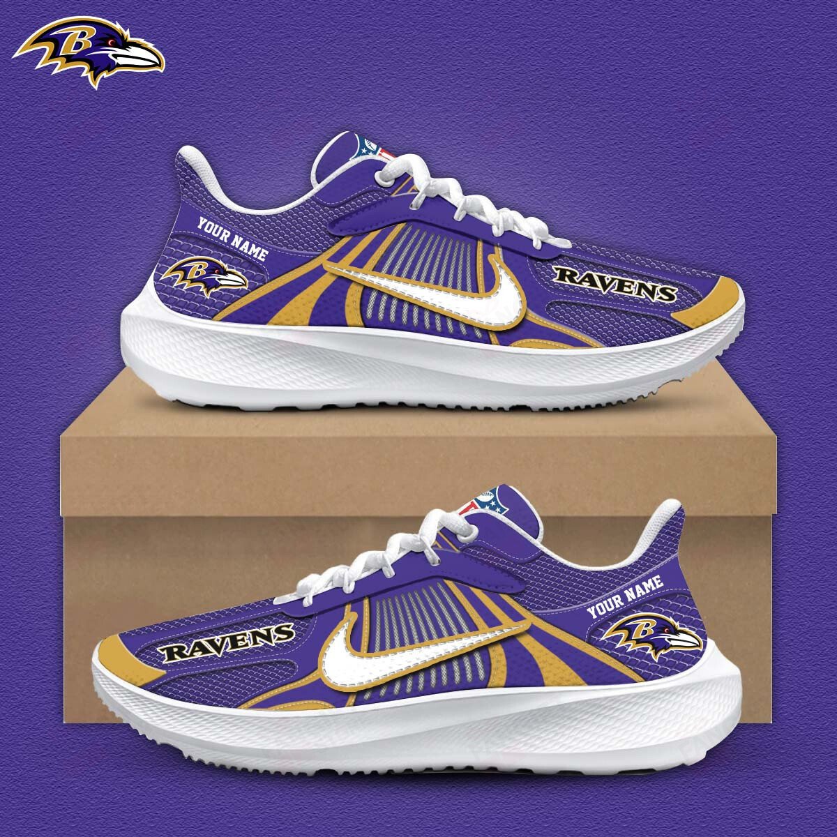 JWFancy Baltimore Ravens NK Running Shoes For Men And Women