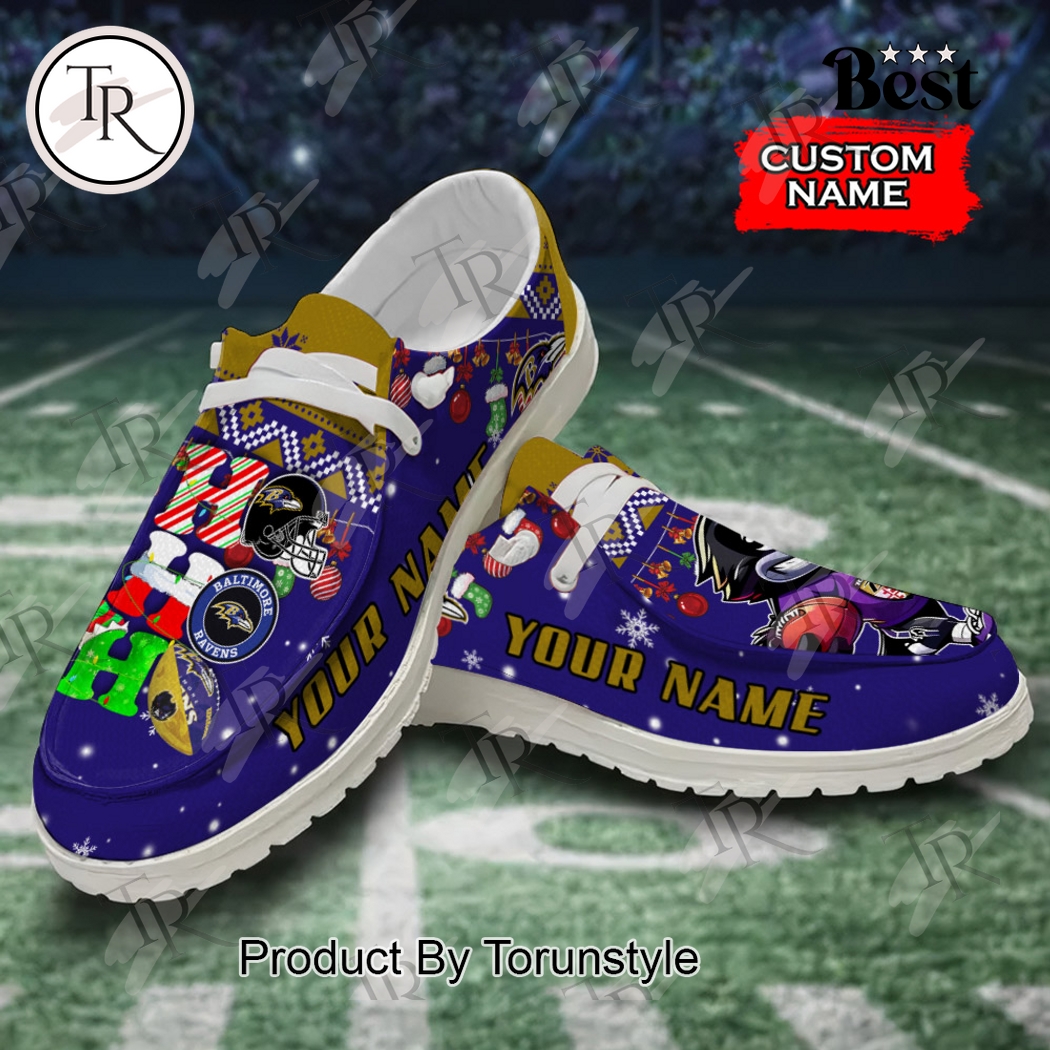 JWFancy Baltimore Ravens x Christmas Personalized Hey Dude Shoes For Men And Women
