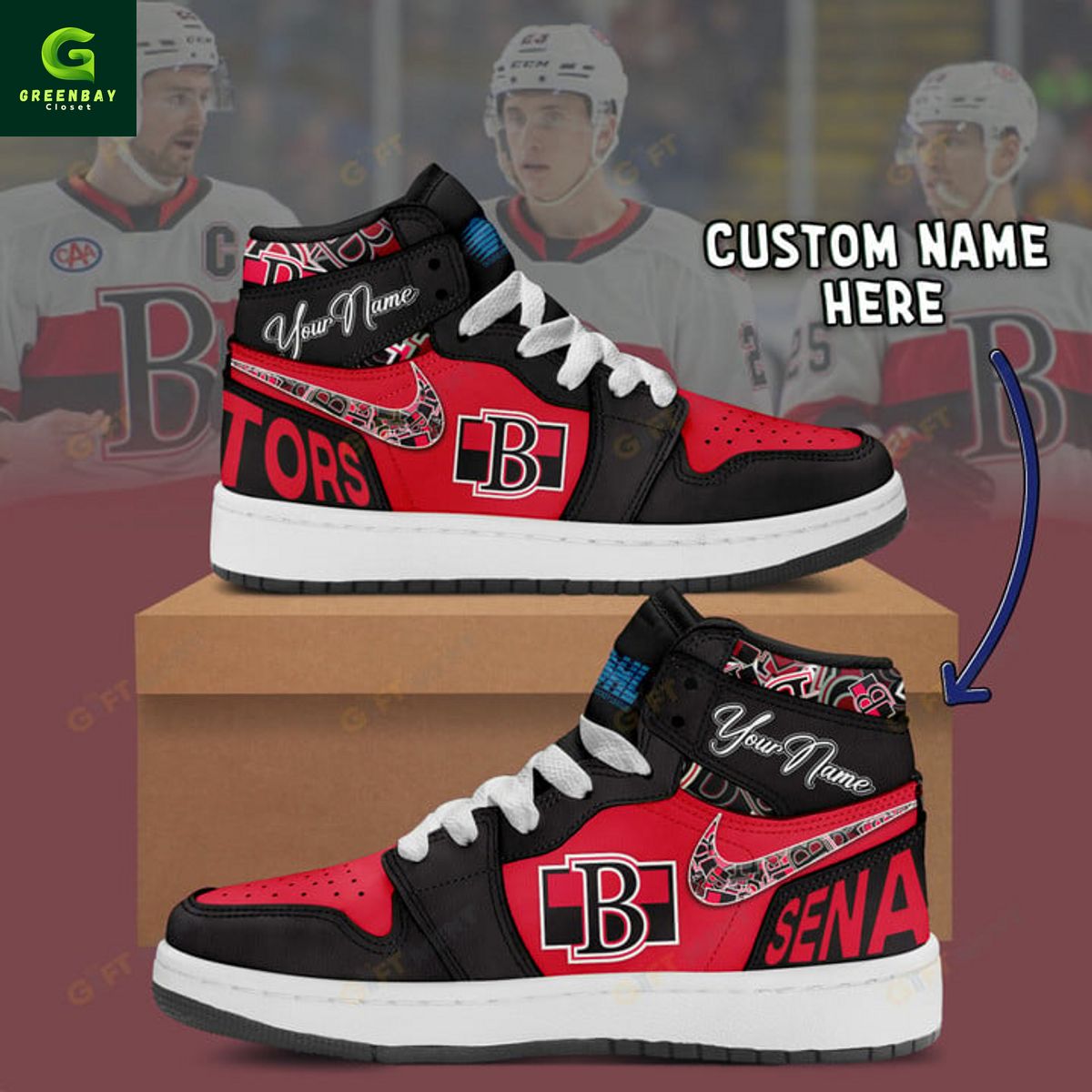 JWFancy Belleville Senators AJ1 High Sneakers Shoes For Men And Women