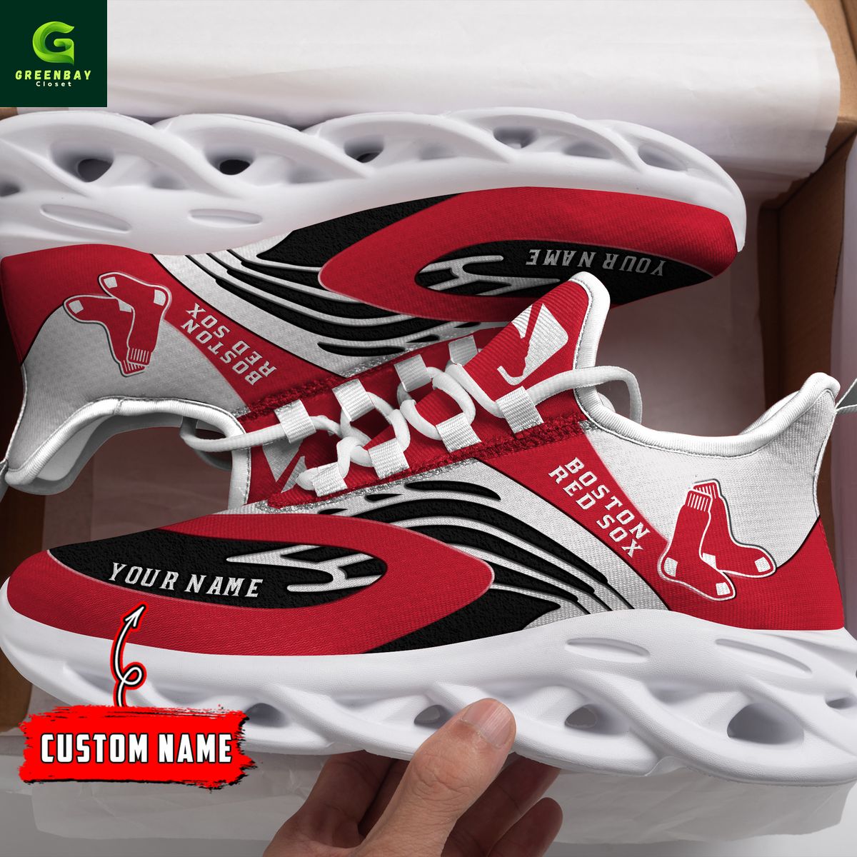 JWFancy Boston Red Sox Max Soul Shoes Sneakers For Men And Women