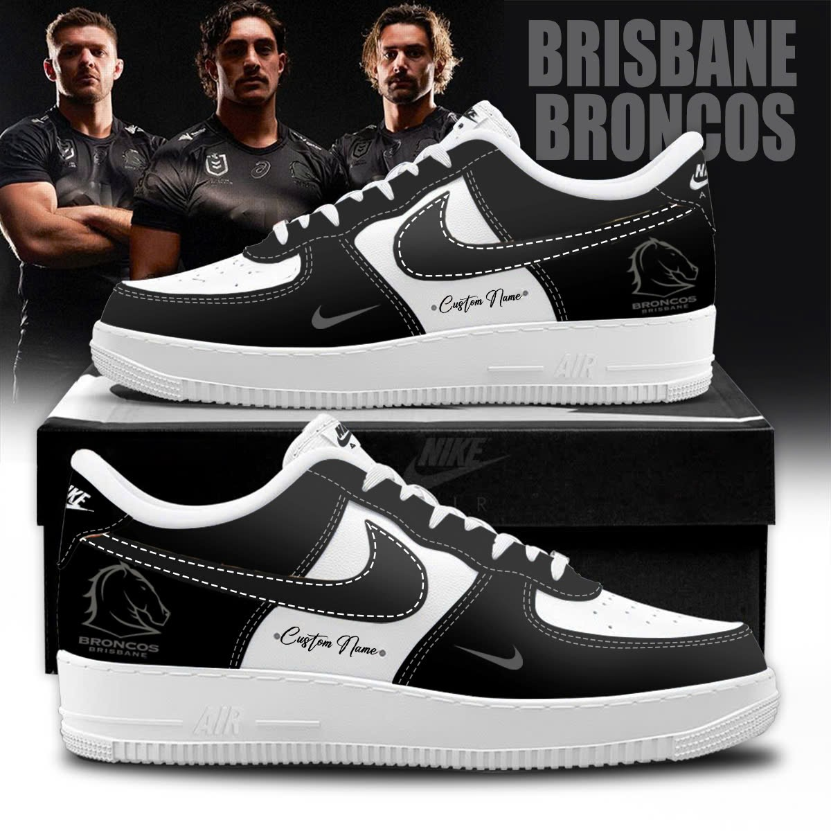 JWFancy Brisbane Broncos Air Low-Top Sneakers Shoes For Men And Women