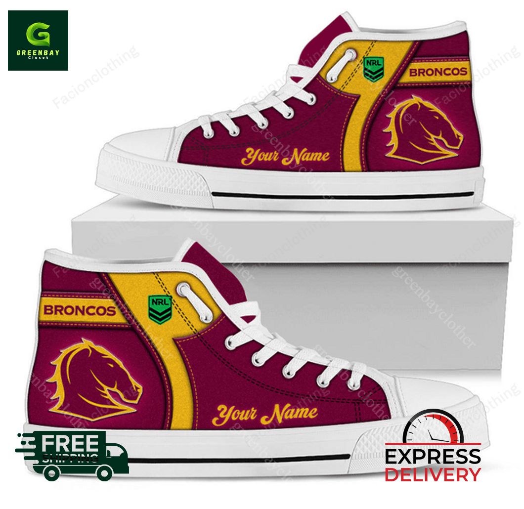 JWFancy Brisbane Broncos High Top Canvas Sneakers Shoes For Men And Women