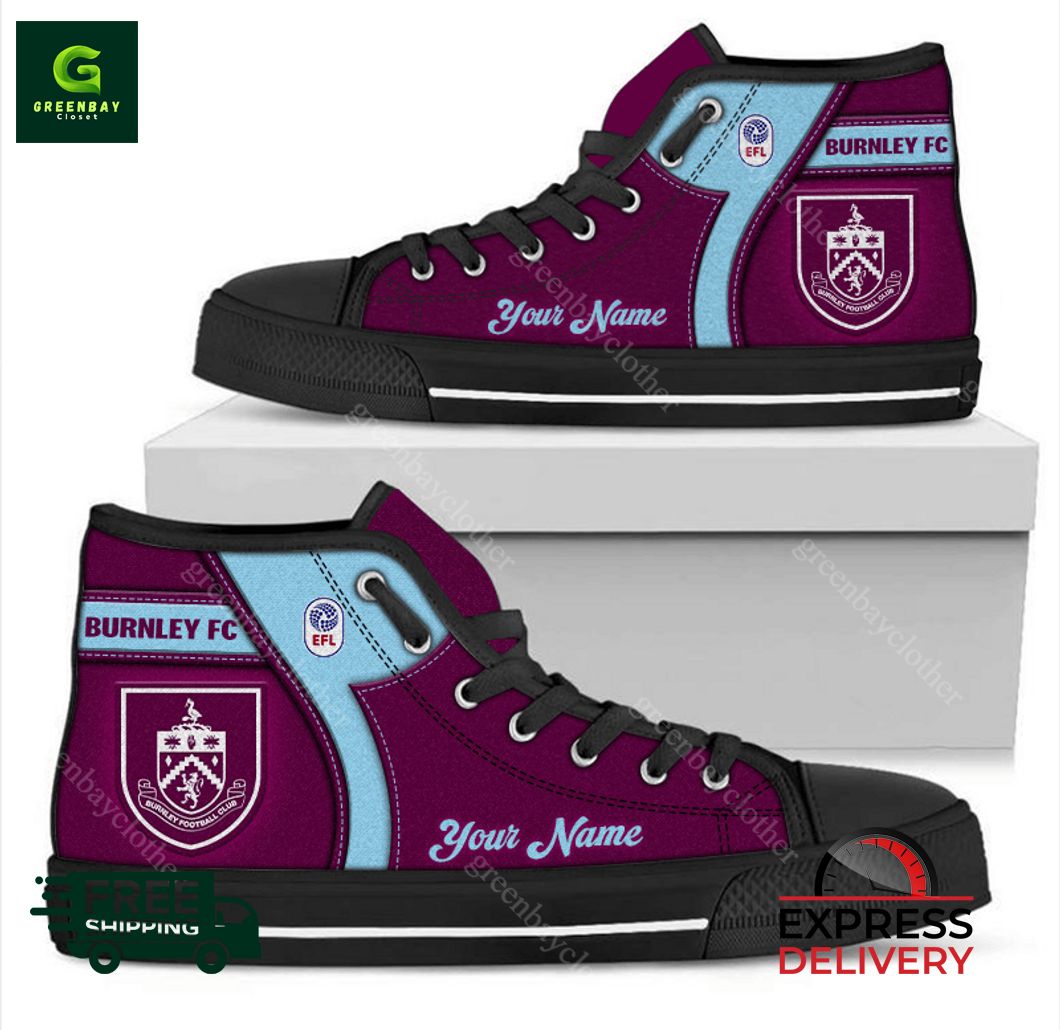 JWFancy Burnley F.C High Top Canvas Sneakers Shoes For Men And Women