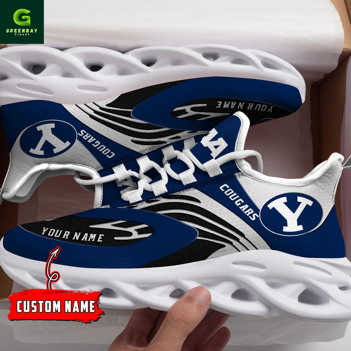 JWFancy BYU Cougars Max Soul Shoes Sneakers For Men And Women