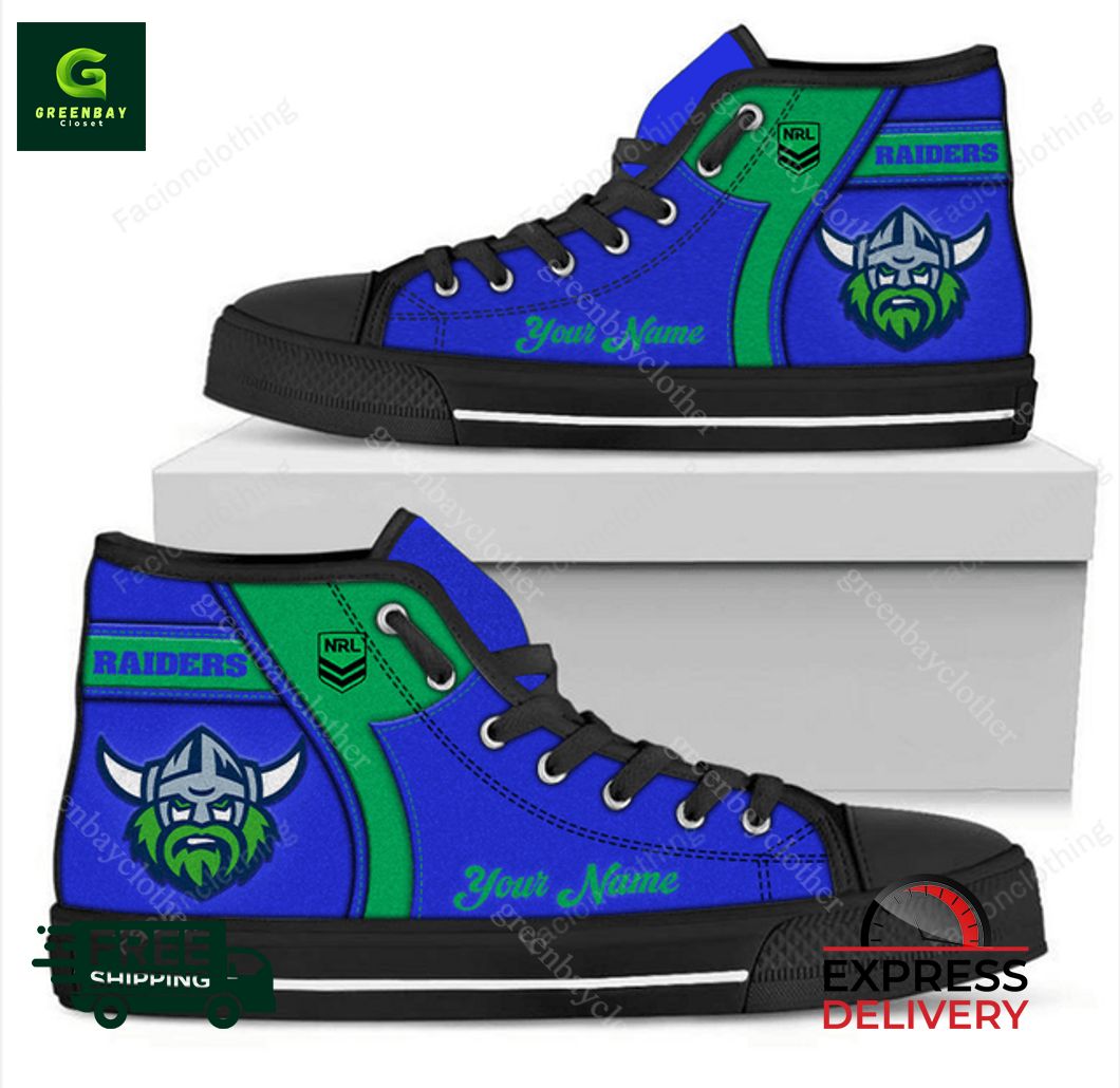 JWFancy Canberra Raiders High Top Canvas Sneakers Shoes For Men And Women