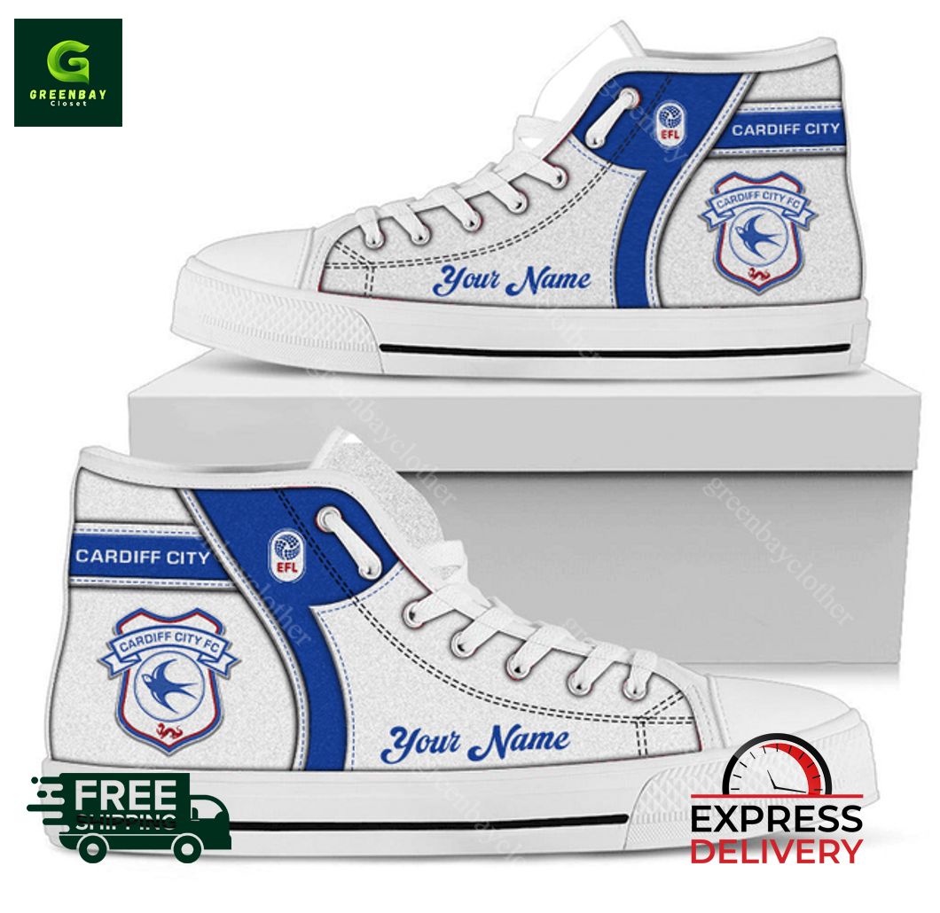 JWFancy Cardiff City High Top Canvas Sneakers Shoes For Men And Women
