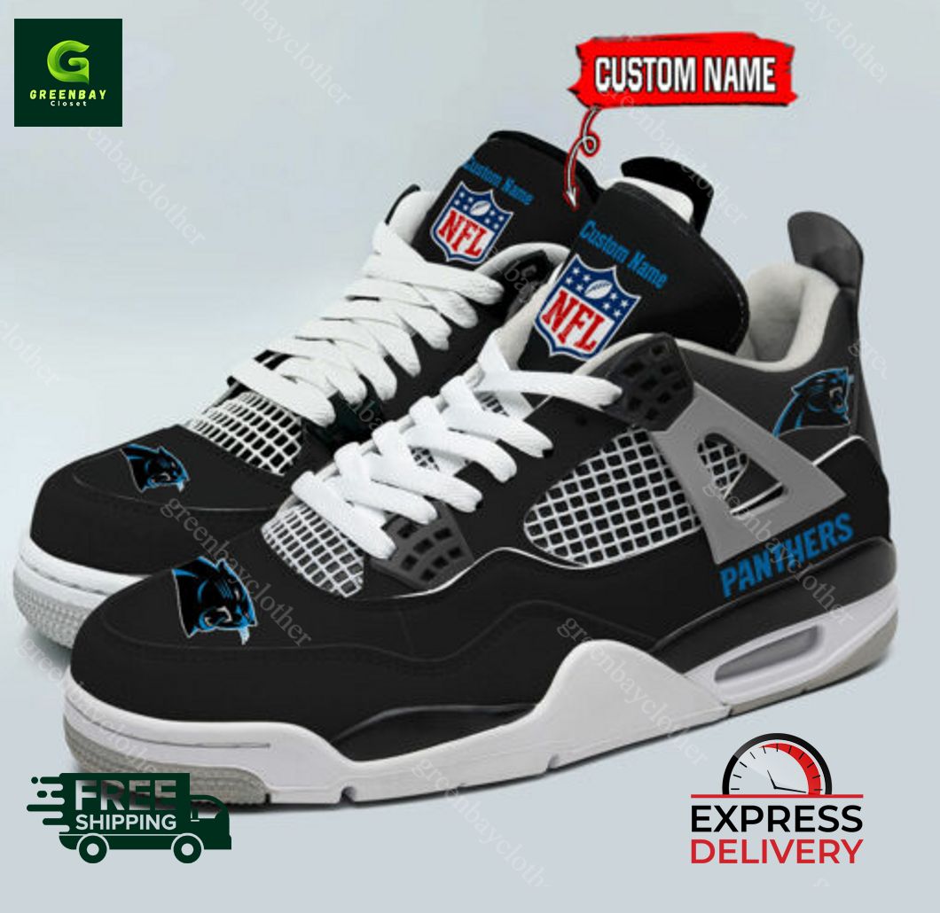JWFancy Carolina Panthers AJ4 Sneakers Shoes For Men And Women
