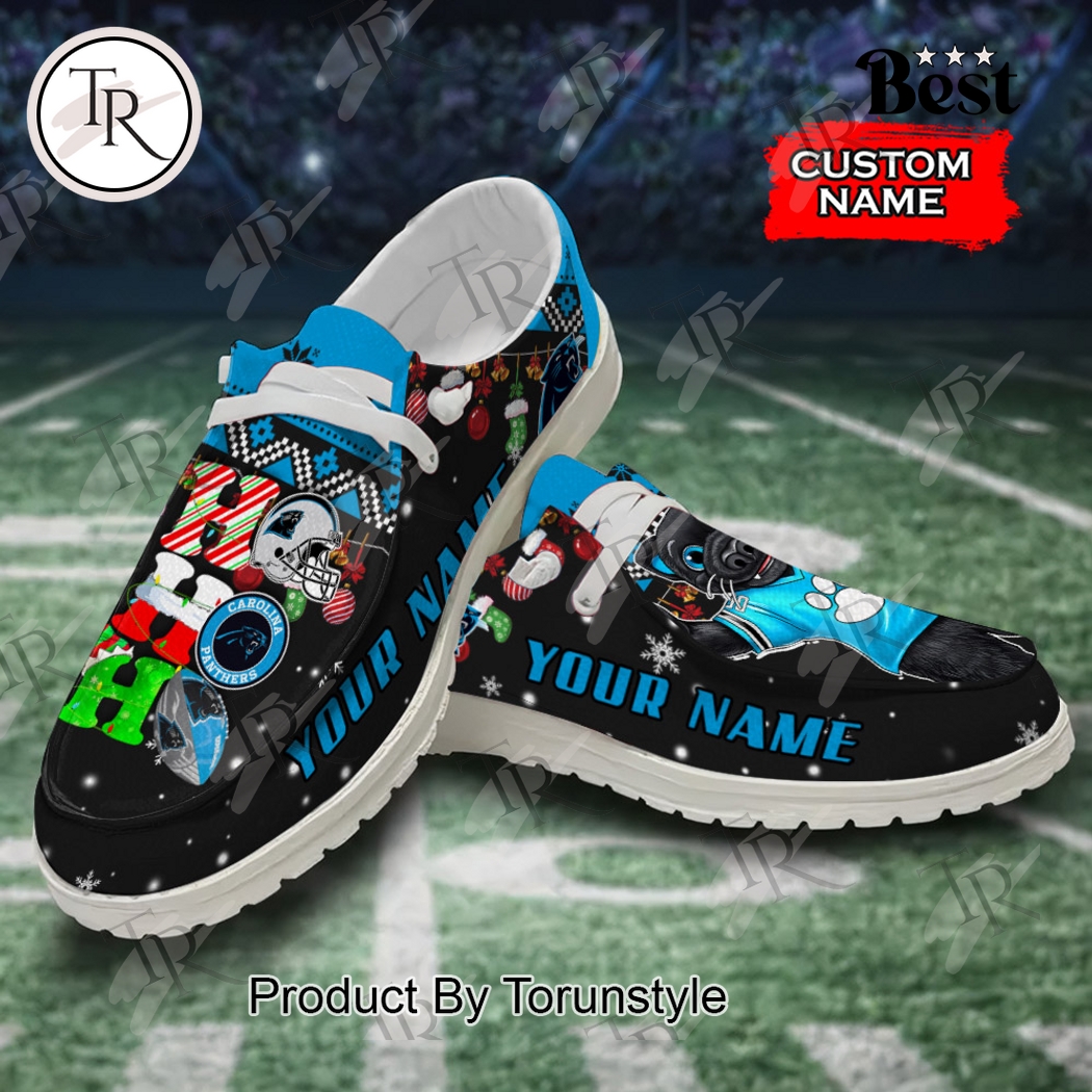 JWFancy Carolina Panthers x Christmas Personalized Hey Dude Shoes For Men And Women