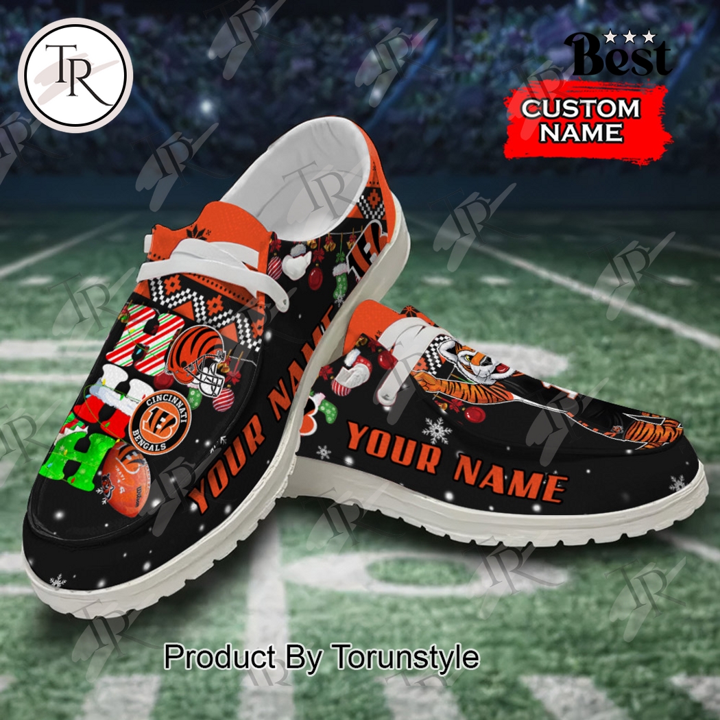 JWFancy Cincinnati Bengals x Christmas Personalized Hey Dude Shoes For Men And Women