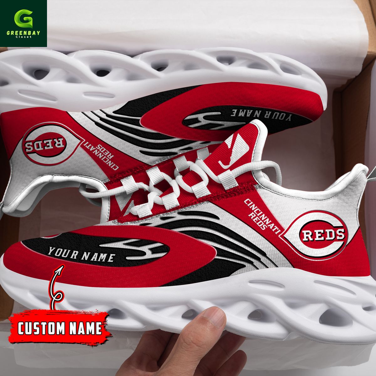 JWFancy Cincinnati Reds Max Soul Shoes Sneakers For Men And Women