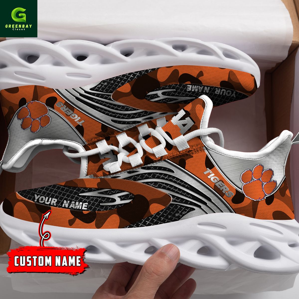 JWFancy Clemson Tigers Max Soul Shoes Sneakers For Men And Women