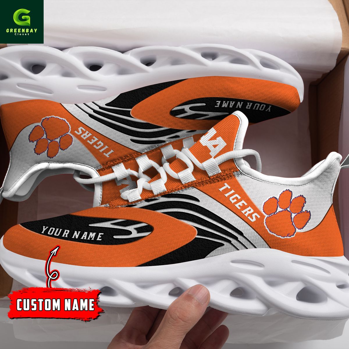 JWFancy Clemson Tigers Max Soul Shoes Sneakers For Men And Women