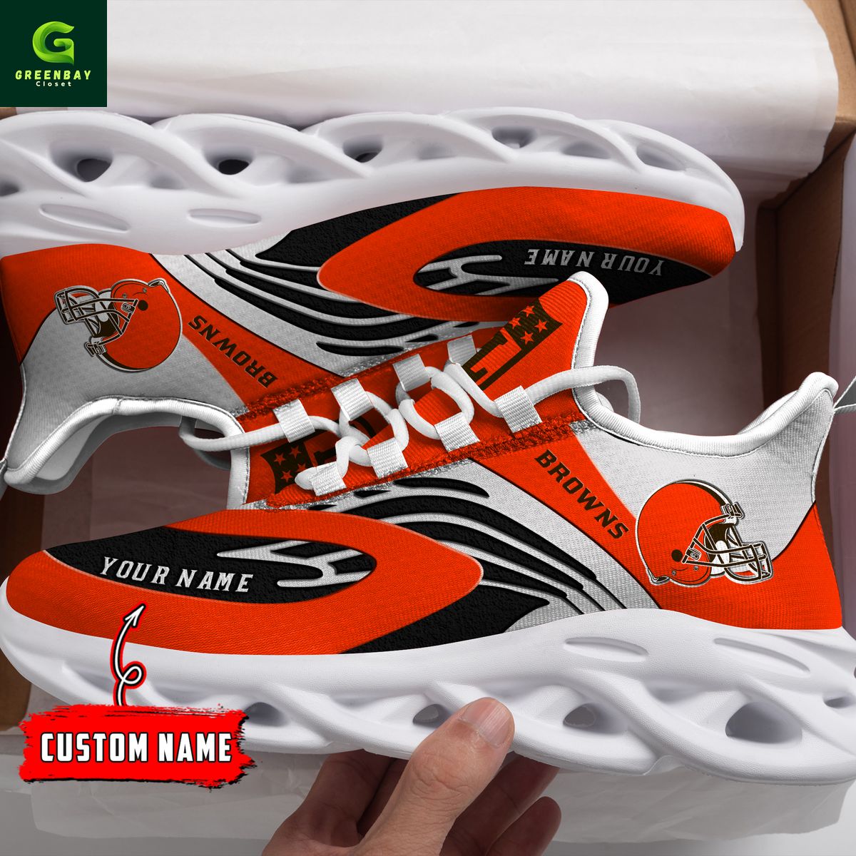 JWFancy Cleveland Browns Max Soul Shoes Sneakers For Men And Women