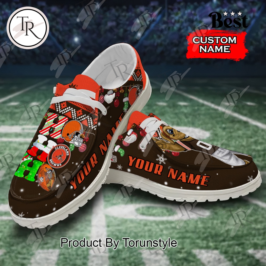 JWFancy Cleveland Browns x Christmas Personalized Hey Dude Shoes For Men And Women