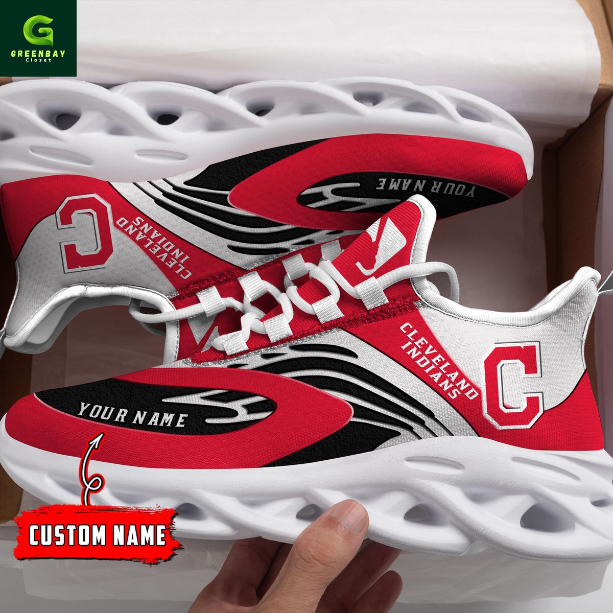 JWFancy Cleveland Indians Max Soul Shoes Sneakers For Men And Women