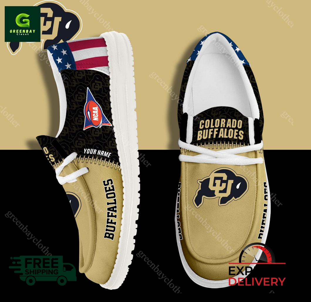 JWFancy Colorado Buffaloes Hey Dude Shoes Wally Men's Lace Up Loafers Comfortable For Men And Women