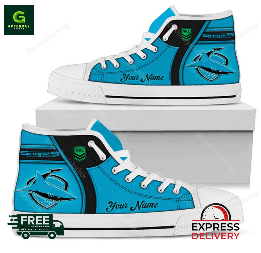 JWFancy Cronulla Sharks High Top Canvas Sneakers Shoes For Men And Women