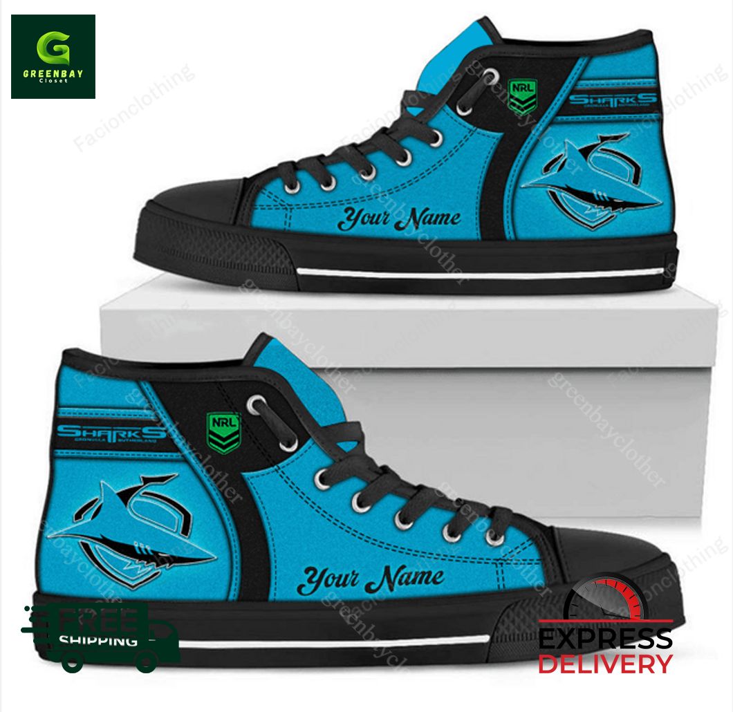JWFancy Cronulla Sharks High Top Canvas Sneakers Shoes For Men And Women