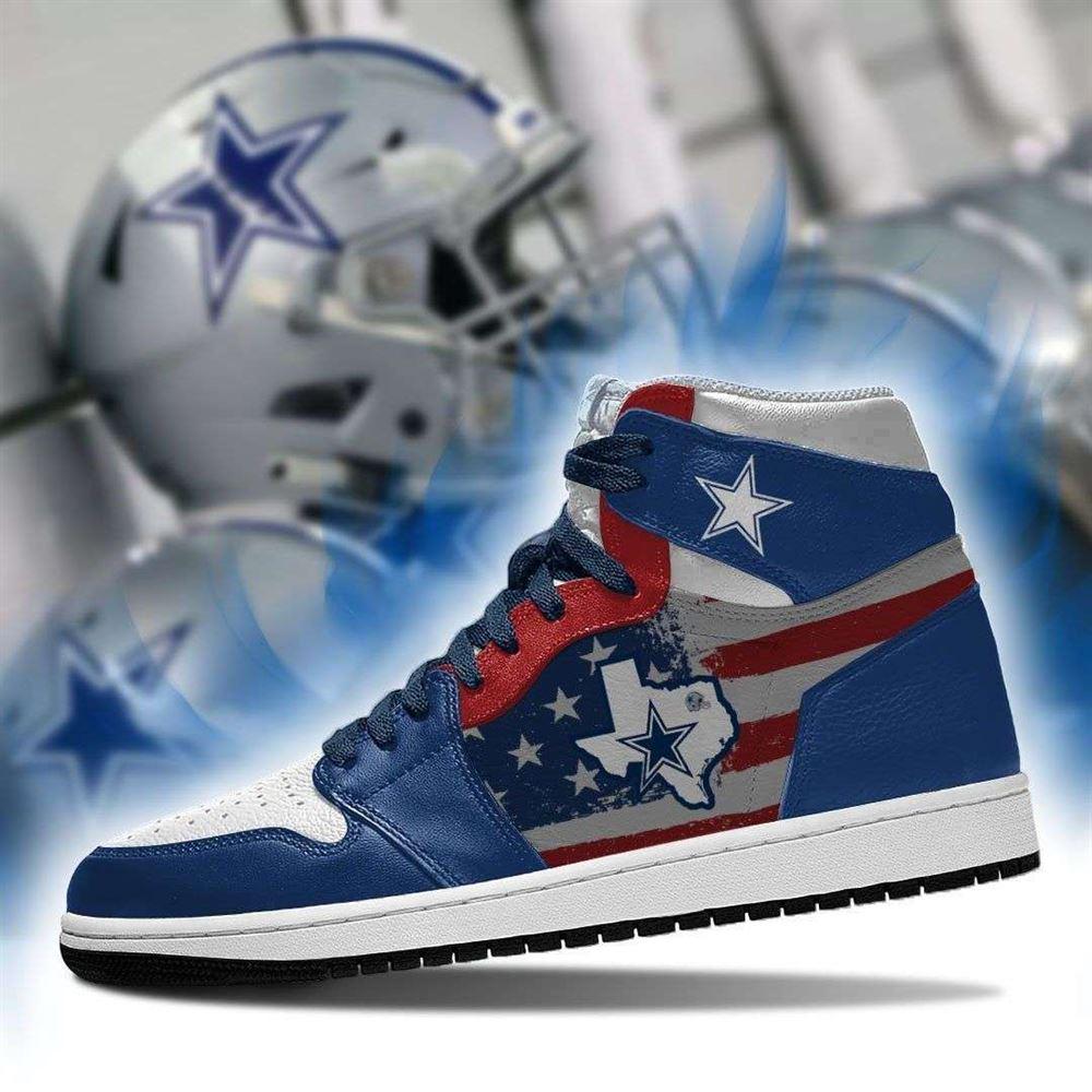 JWFancy Dallas Cowboys AJ1 High Sneakers Shoes For Men And Women