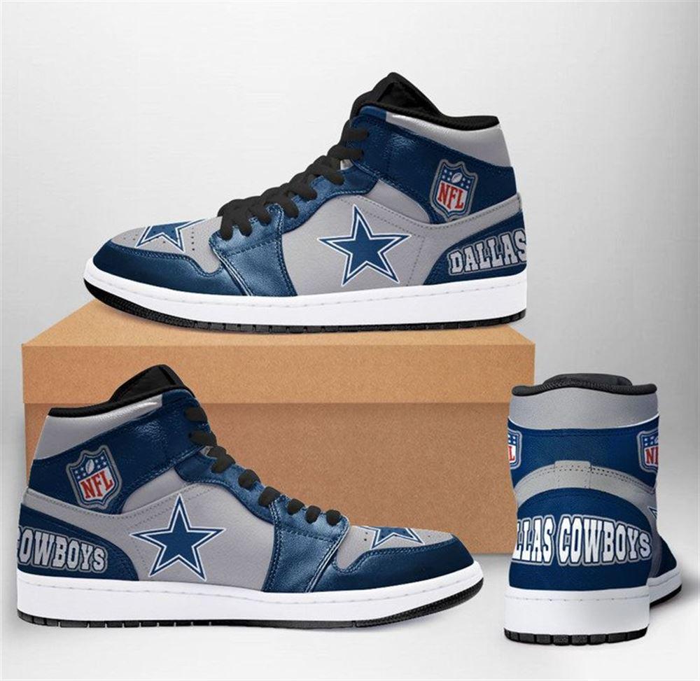 JWFancy Dallas Cowboys AJ1 High Sneakers Shoes For Men And Women