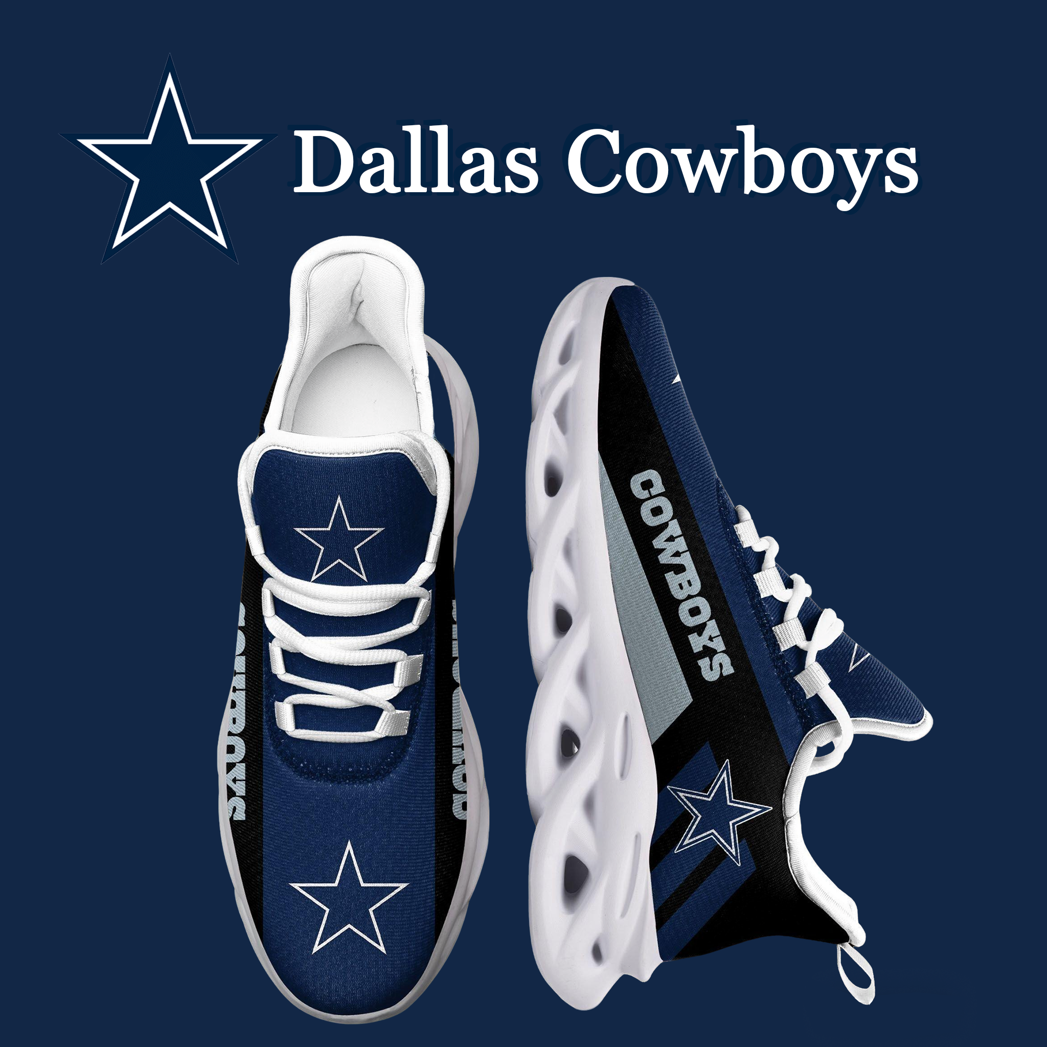 JWFancy Dallas Cowboys Max Soul Shoes Sneakers For Men And Women