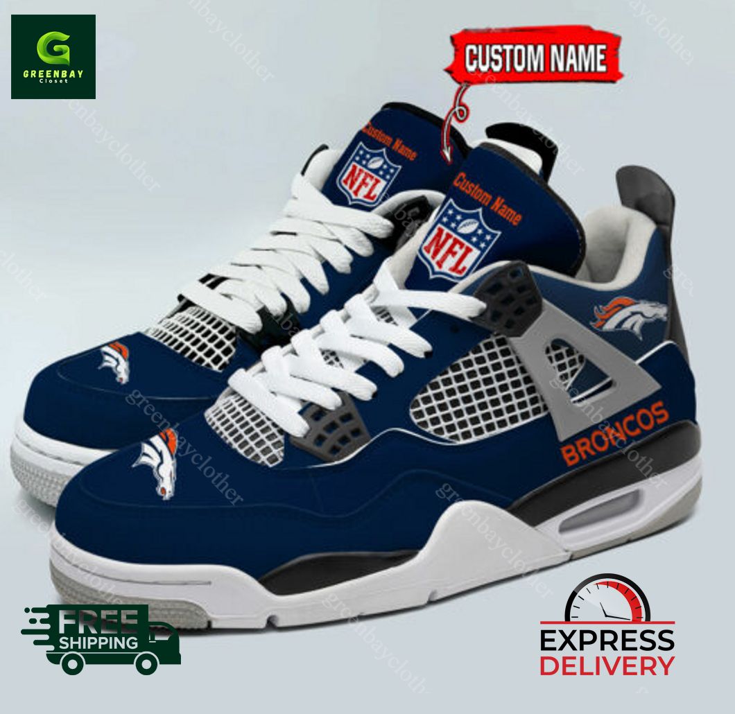 JWFancy Denver Broncos AJ4 Sneakers Shoes For Men And Women
