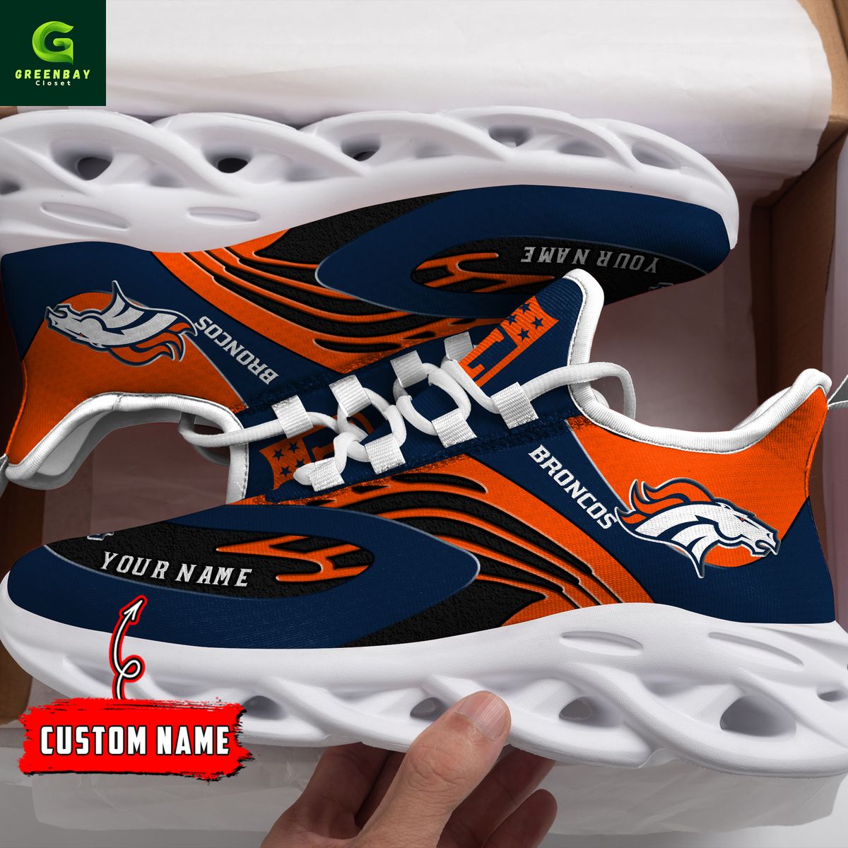 JWFancy Denver Broncos Max Soul Shoes Sneakers For Men And Women