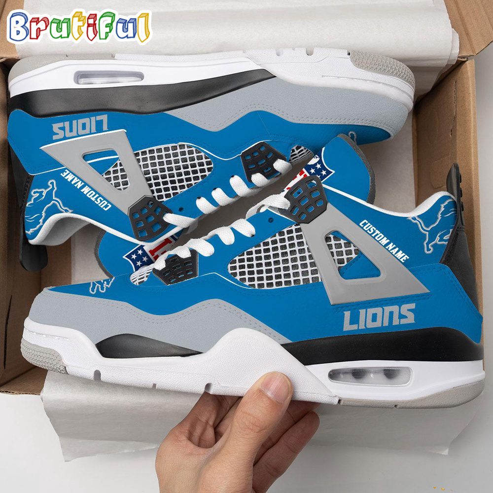 JWFancy Detroit Lions AJ4 Sneakers Shoes For Men And Women