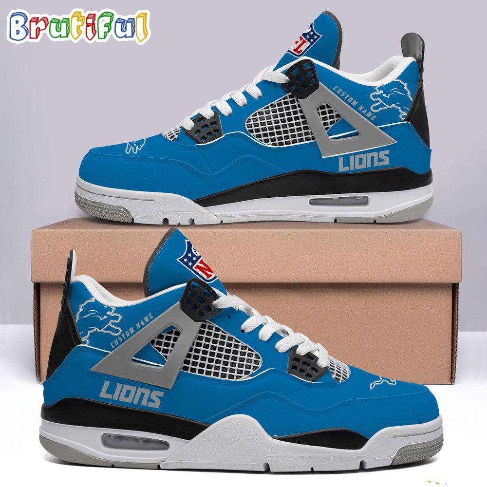 JWFancy Detroit Lions AJ4 Sneakers Shoes For Men And Women
