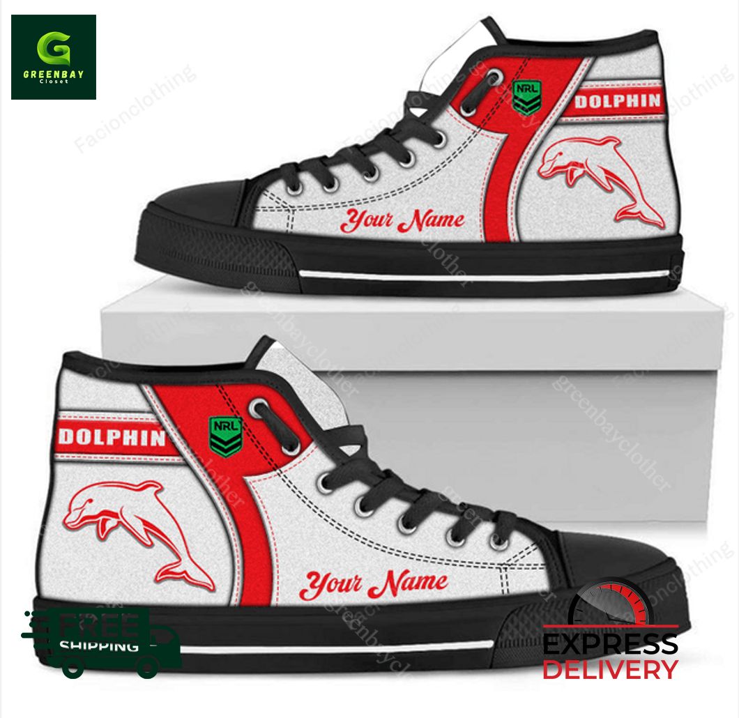 JWFancy Dolphins High Top Canvas Sneakers Shoes For Men And Women