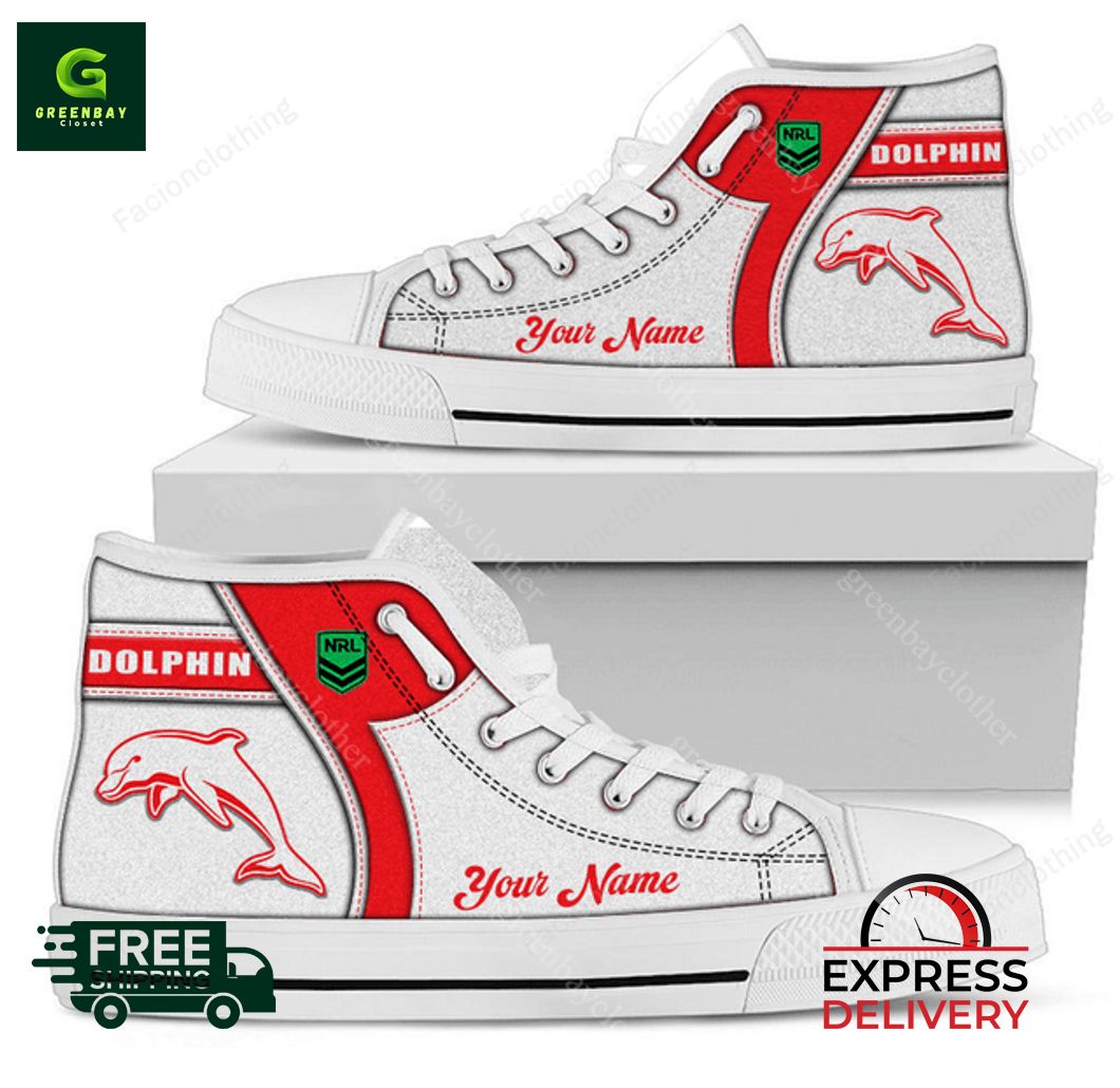 JWFancy Dolphins High Top Canvas Sneakers Shoes For Men And Women