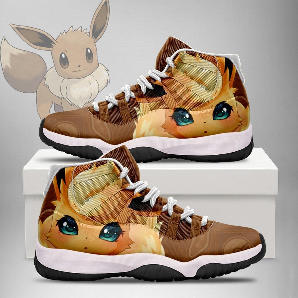 JWFancy Eevee Pokemon Black AJ11 Sneakers Shoes For Men And Women