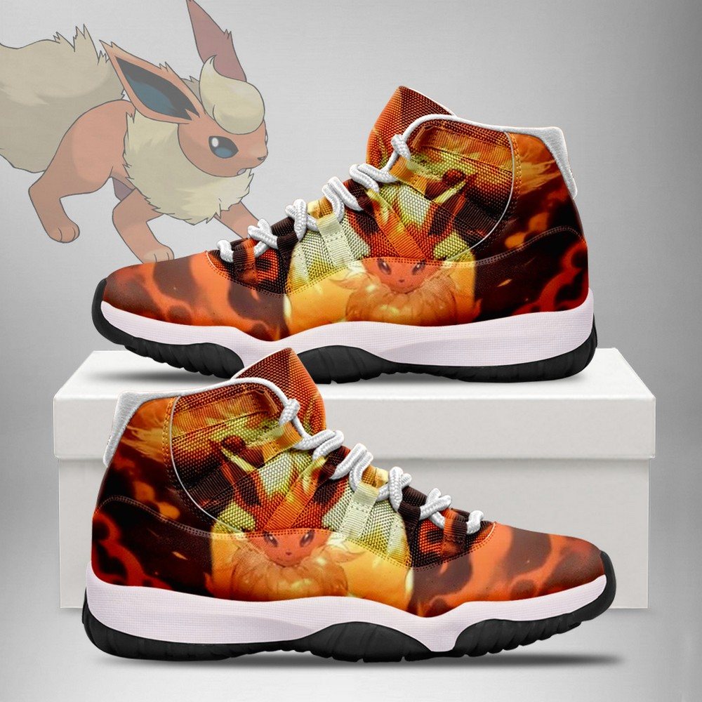JWFancy Flareon Pokemon Black AJ11 Sneakers Shoes For Men And Women