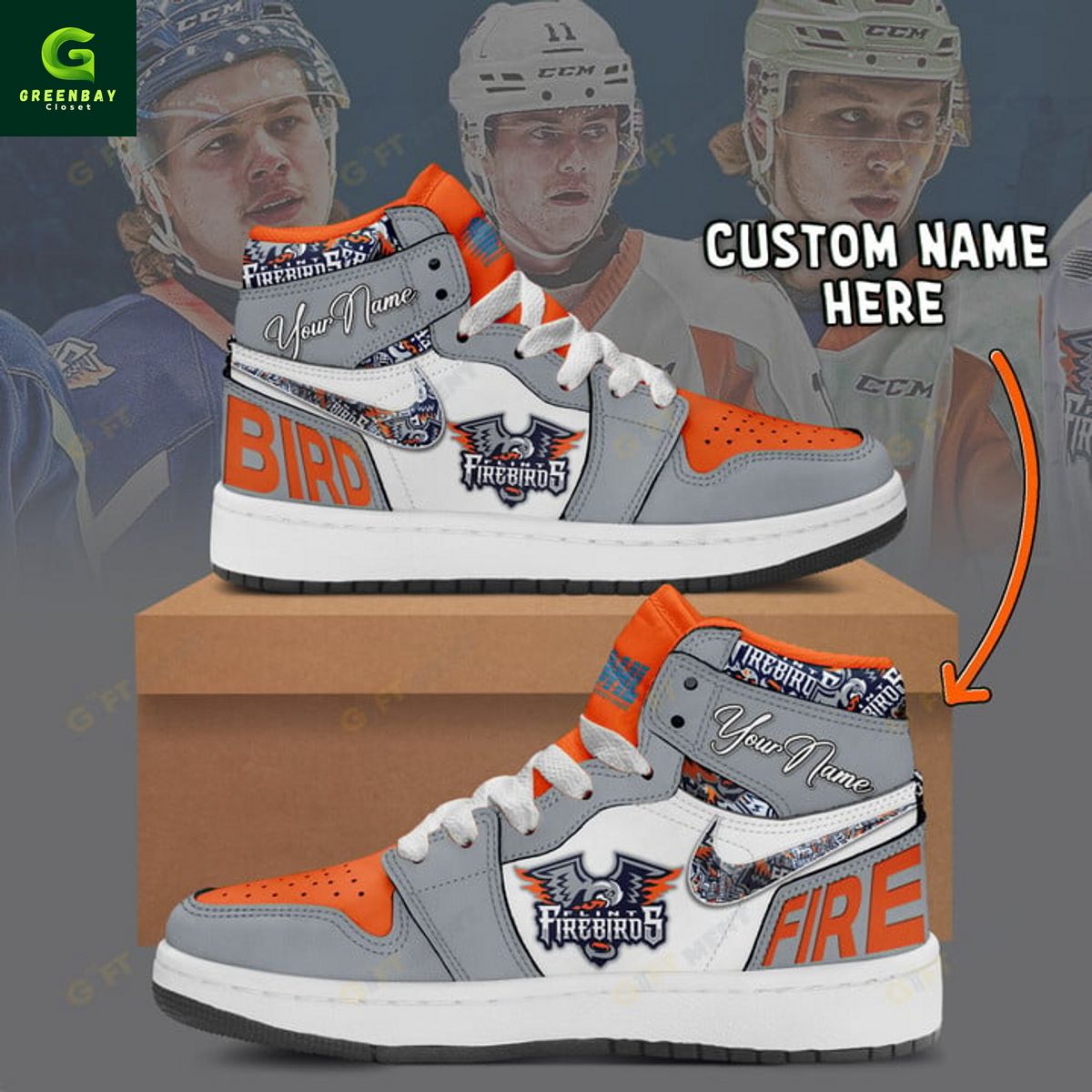 JWFancy Flint Firebirds AJ1 High Sneakers Shoes For Men And Women