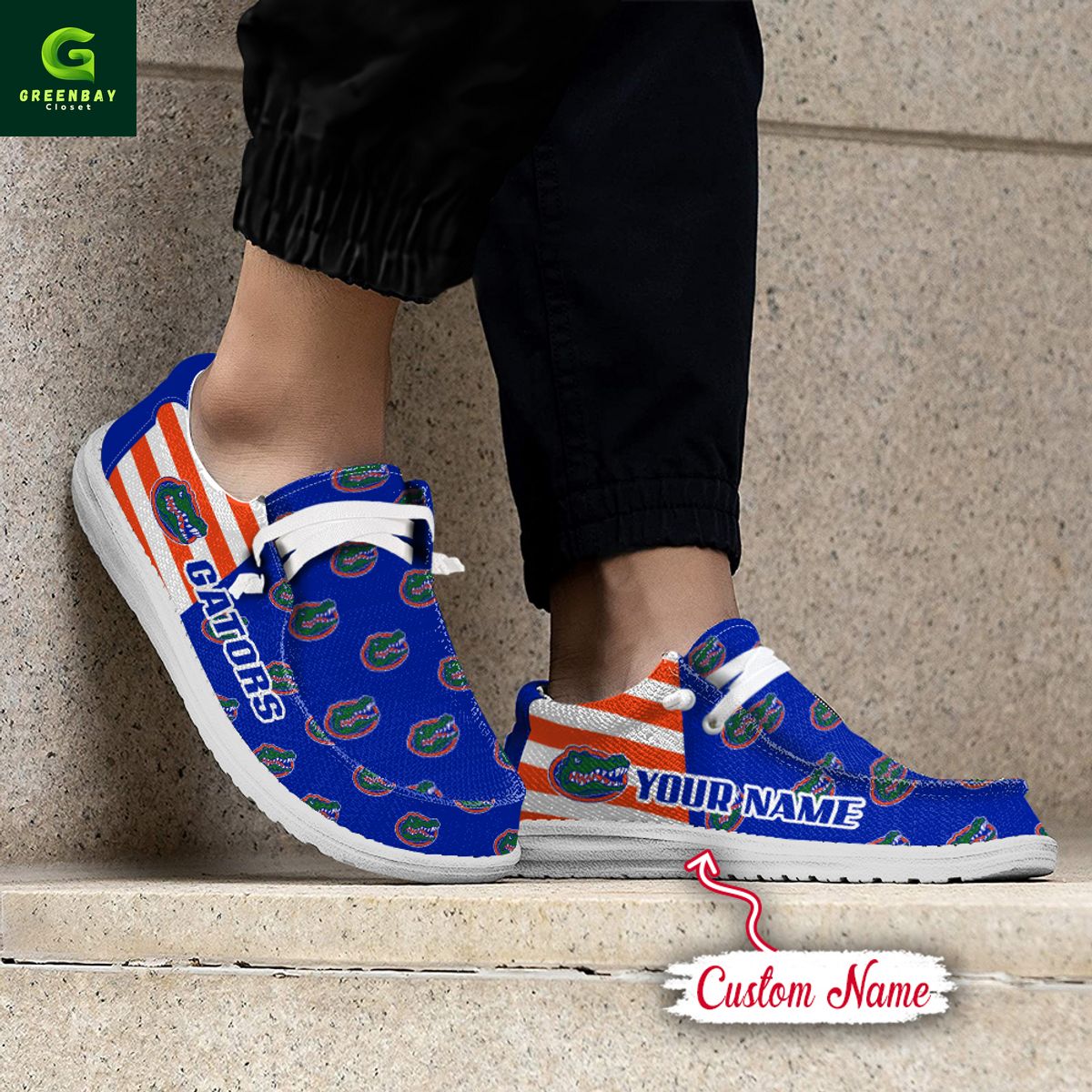 JWFancy Florida Gators Hey Dude Shoes Wally Men's Lace Up Loafers Comfortable For Men And Women