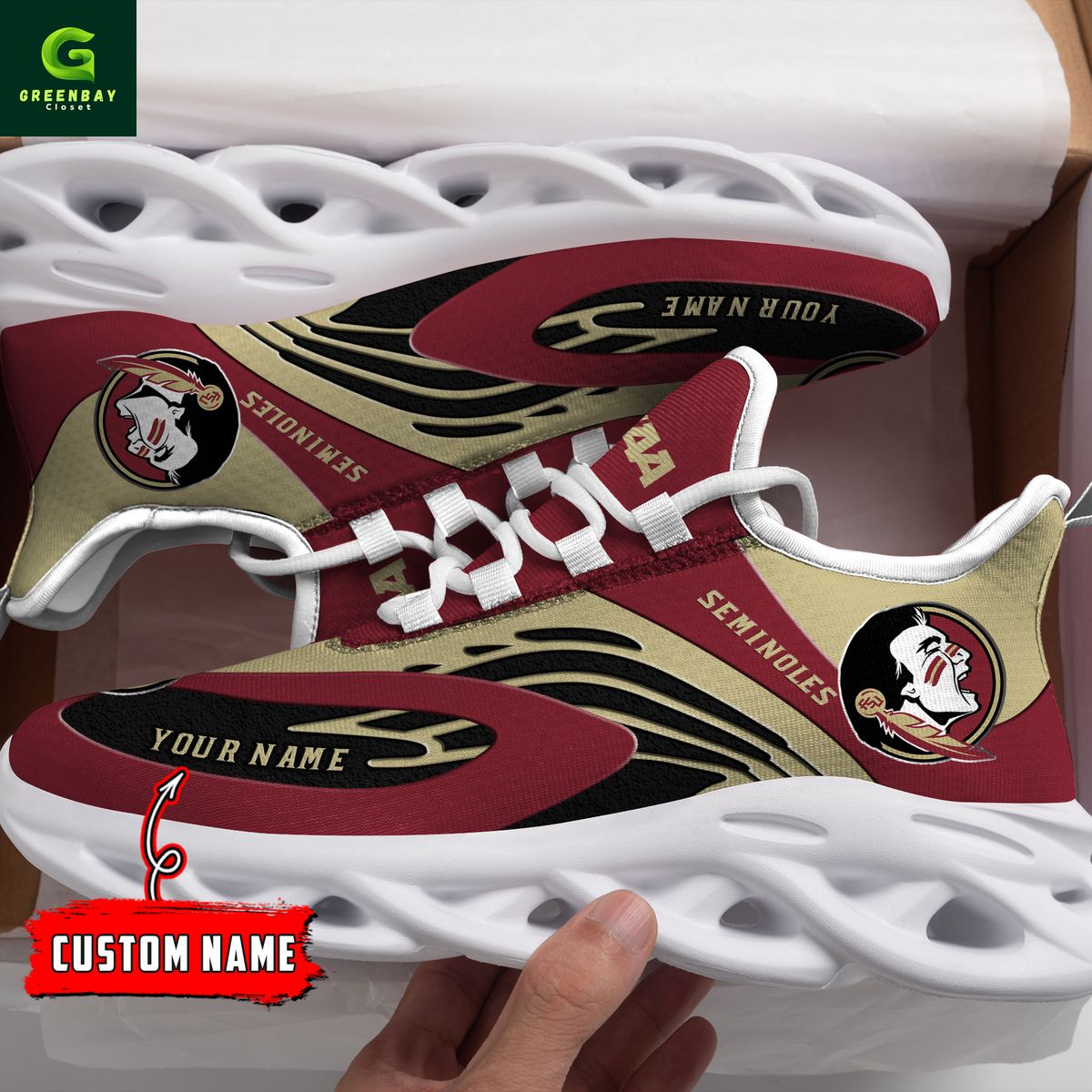 JWFancy Florida State Red & Tan Seminoles Max Soul Shoes Sneakers For Men And Women
