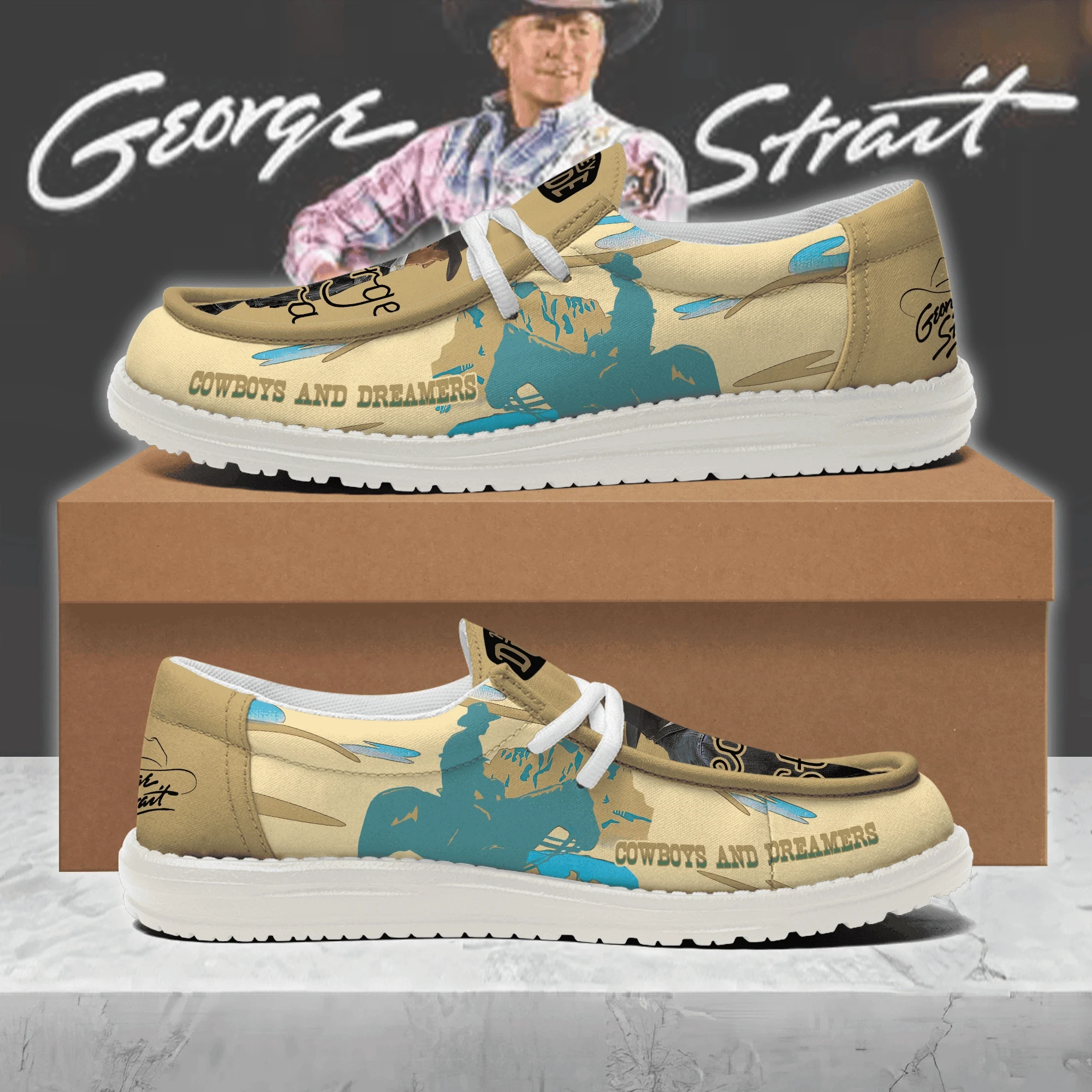 JWFancy George Strait Hey Dude Shoes Wally Men’s Lace Up Loafers Comfortable For Men And Women
