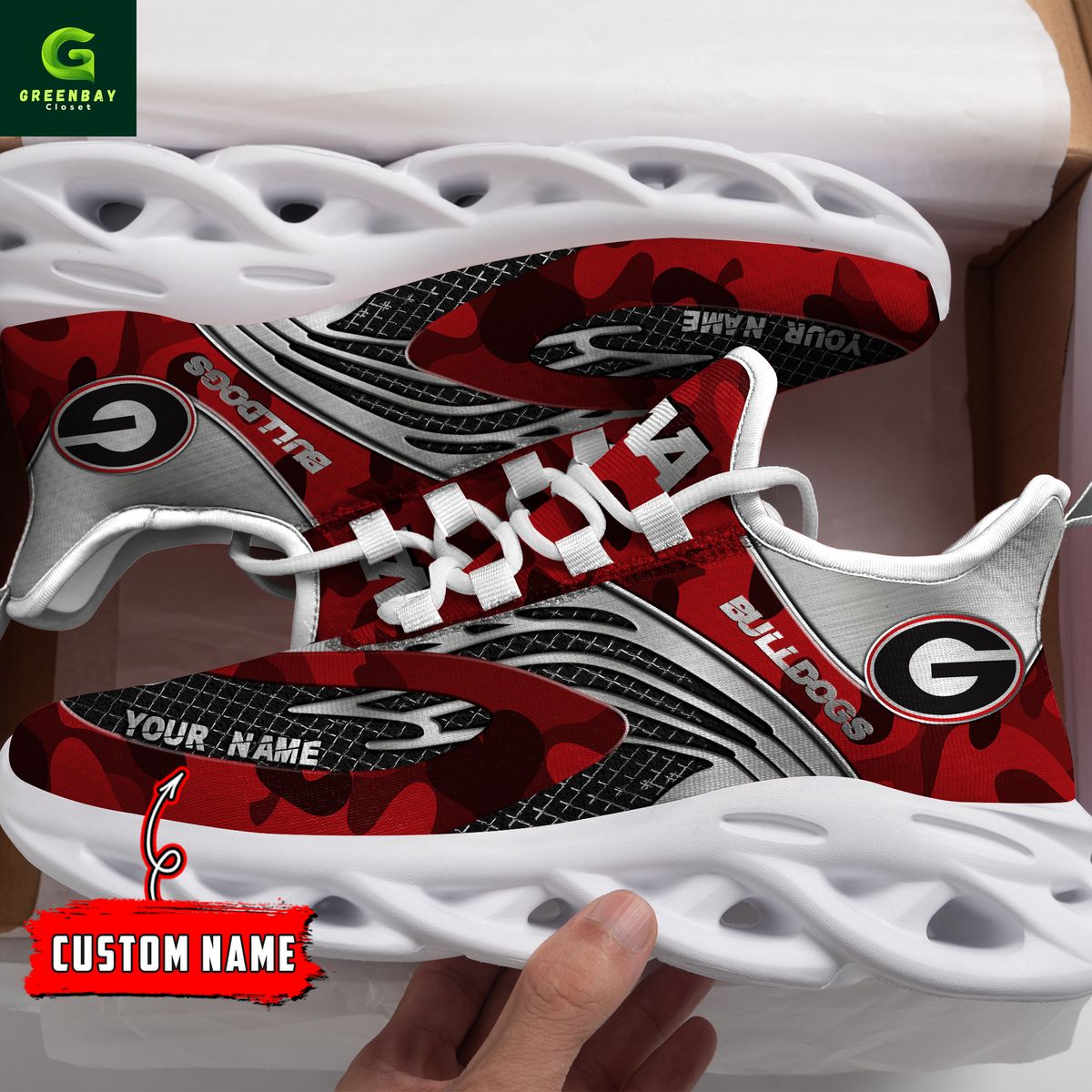 JWFancy Georgia Bulldogs Max Soul Shoes Sneakers For Men And Women