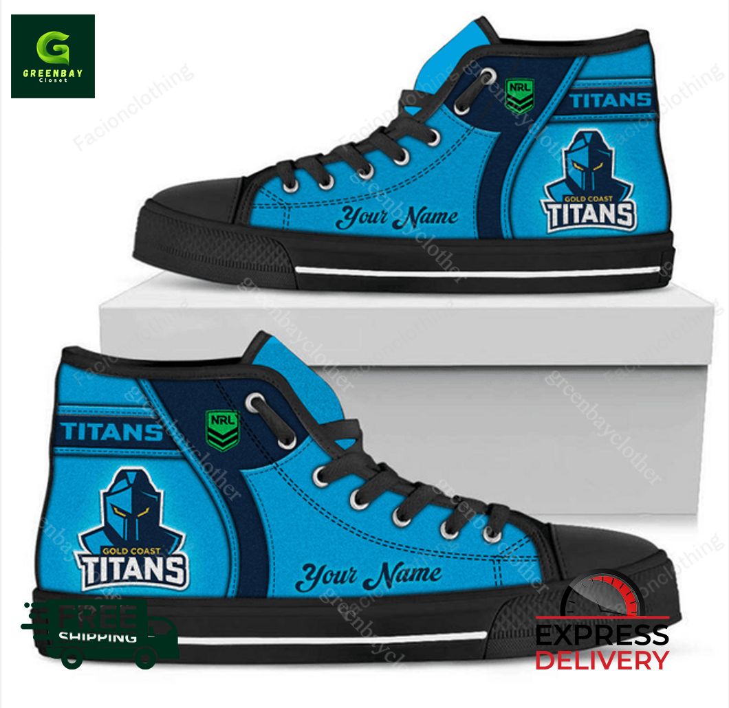 JWFancy Gold Coast Titans High Top Canvas Sneakers Shoes For Men And Women