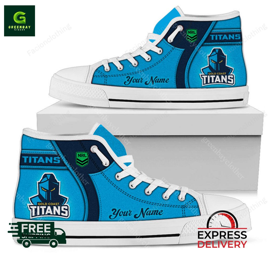 JWFancy Gold Coast Titans High Top Canvas Sneakers Shoes For Men And Women