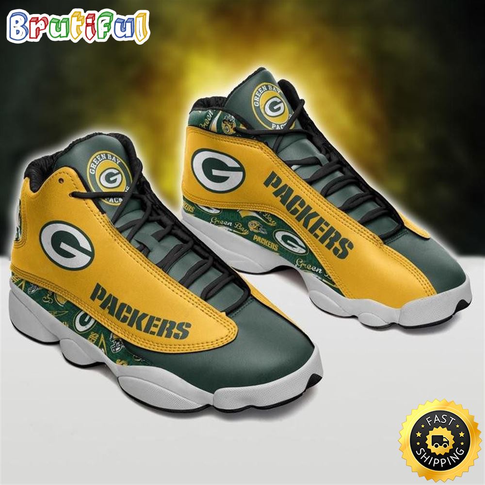JWFancy Green Bay Packers AJ13 Sneakers Shoes For Men And Women