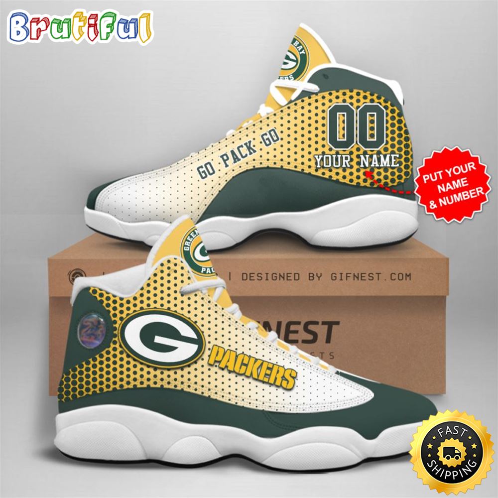 JWFancy Green Bay Packers AJ13 Sneakers Shoes For Men And Women