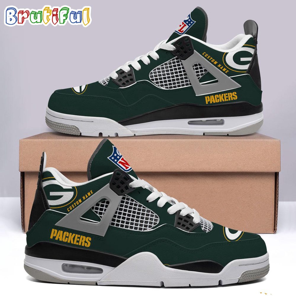 JWFancy Green Bay Packers AJ4 Sneakers Shoes For Men And Women