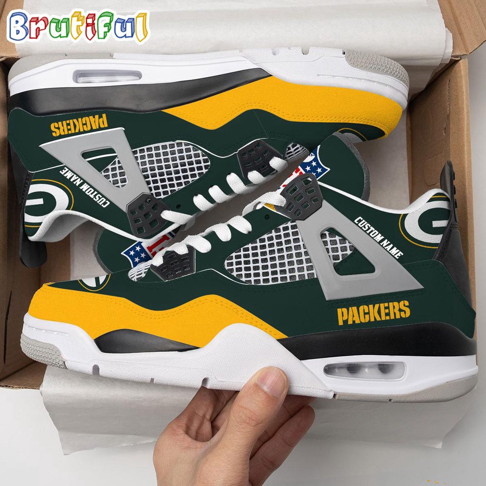 JWFancy Green Bay Packers AJ4 Sneakers Shoes For Men And Women