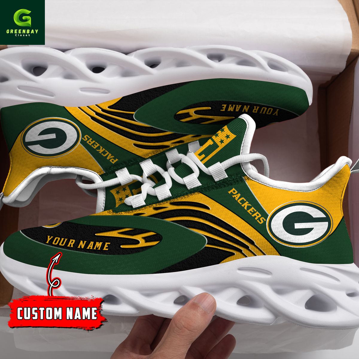 JWFancy Green Bay Packers Max Soul Shoes Sneakers For Men And Women