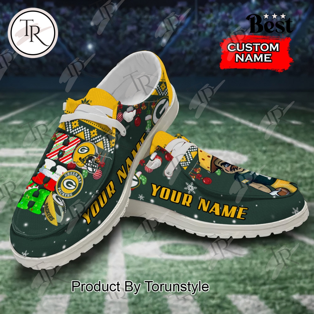 JWFancy Green Bay Packers x Christmas Personalized Hey Dude Shoes For Men And Women
